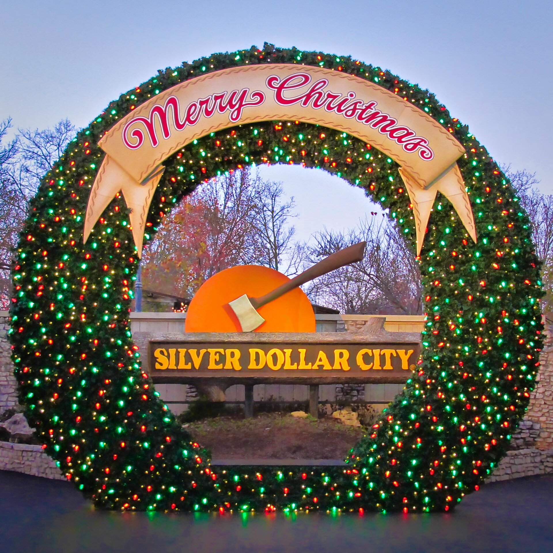 Christmas lights at Silver Dollar City